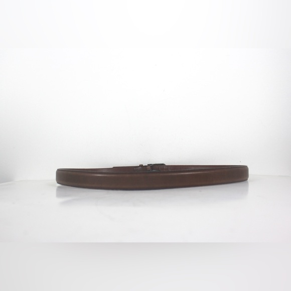 Distressed Tan Italian Calfskin Leather Belt with Silver Buckle unisex Mens Belt - Picture 3 of 6